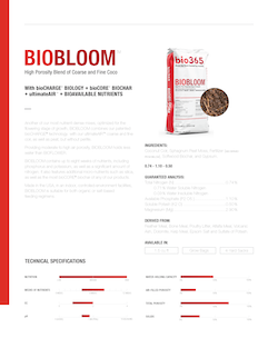 BIOBLOOM - High Porosity Blend of Coarse and Fine Coco With bioCHARGE® BIOLOGY + bioCORE®BIOCHAR + ultimateAIRTM + BIOAVAILABLE NUTRIENTS