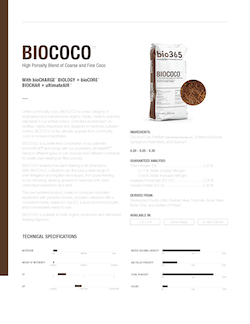 BIOCOCO - High Porosity Blend of Coarse and Fine Coco With bioCHARGE® BIOLOGY + bioCORE® BIOCHAR + ultimateAIRTM