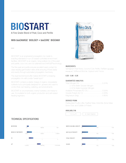 BIOSTART - A Fine Grade Blend of Peat, Coco and Perlite With bioCHARGE® BIOLOGY + bioCORE®BIOCHAR