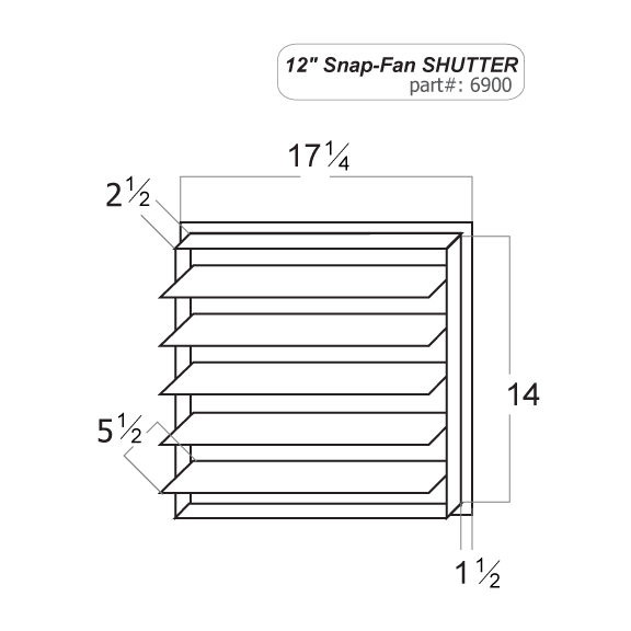 12″ Snap-Fan Exhaust Shutter