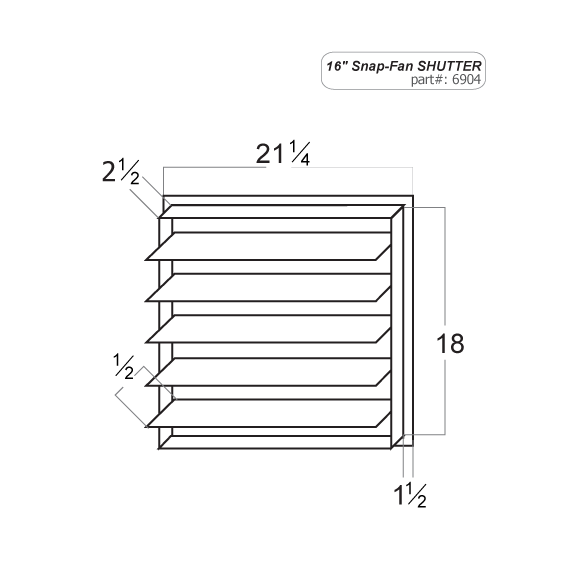 16″ Snap-Fan Exhaust Shutter