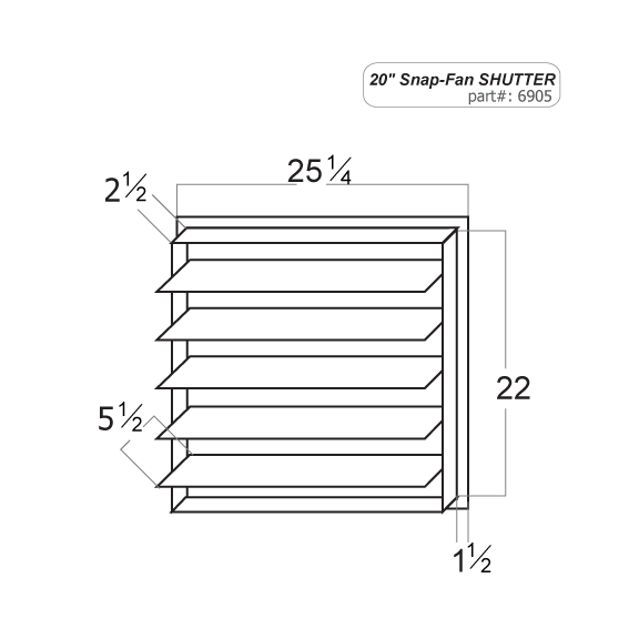 20″ Snap-Fan Exhaust Shutter