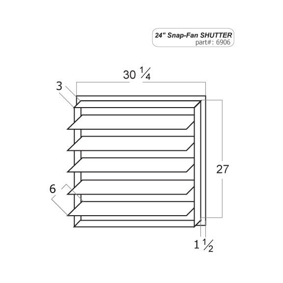 24″ Snap-Fan Exhaust Shutter