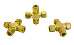 3/8″ Brass Compression 4 Way Cross