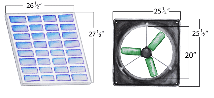 20″ BLDC Snap-Fan Solar Kit